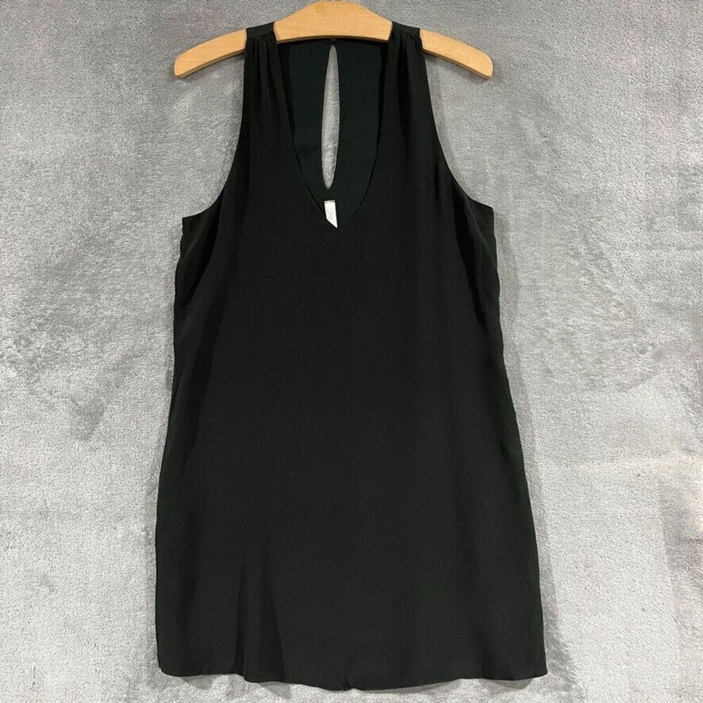 Vintage Rory Beca Black Silk Slip Mini Dress Tunic Lined Lounge Sleep Sz S